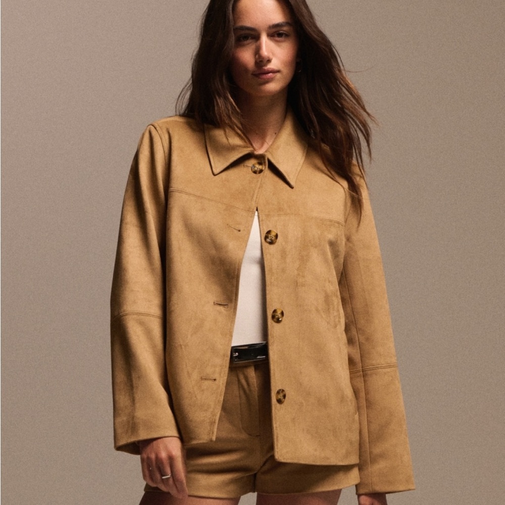Abercrombie & Fitch Tan Suede Utility Jacket